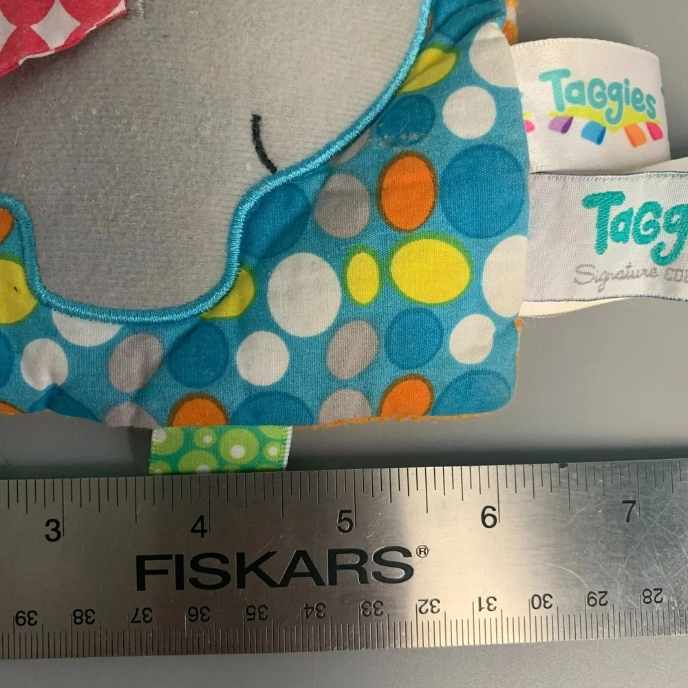 Taggies Signature Collection Elephant Sensory Crinkle Square Baby Toy Blue